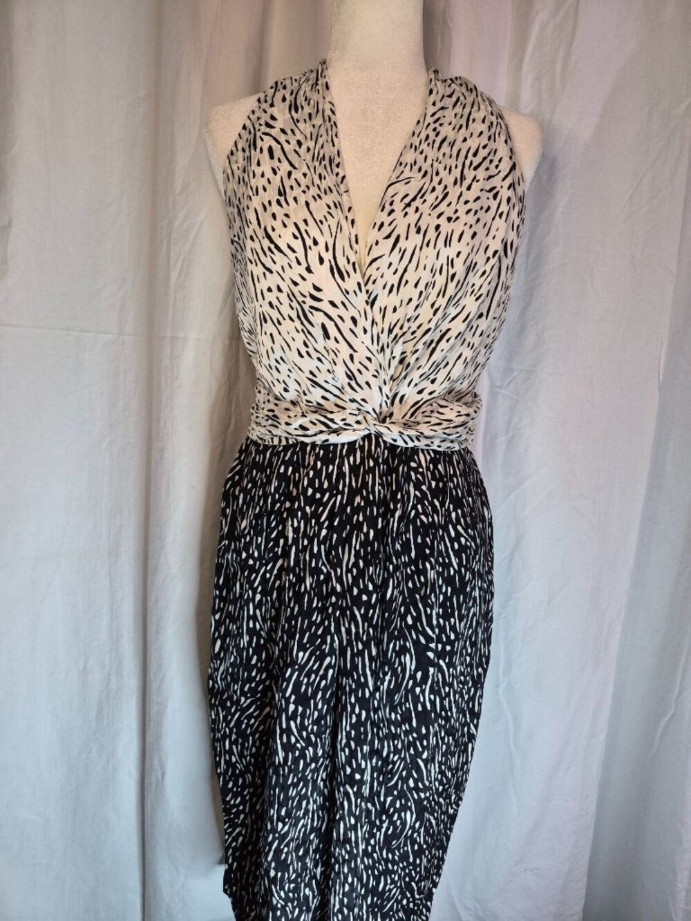 NUIT 14 Silk Vintage Classic Retro Art Midi Party Date Event Dress